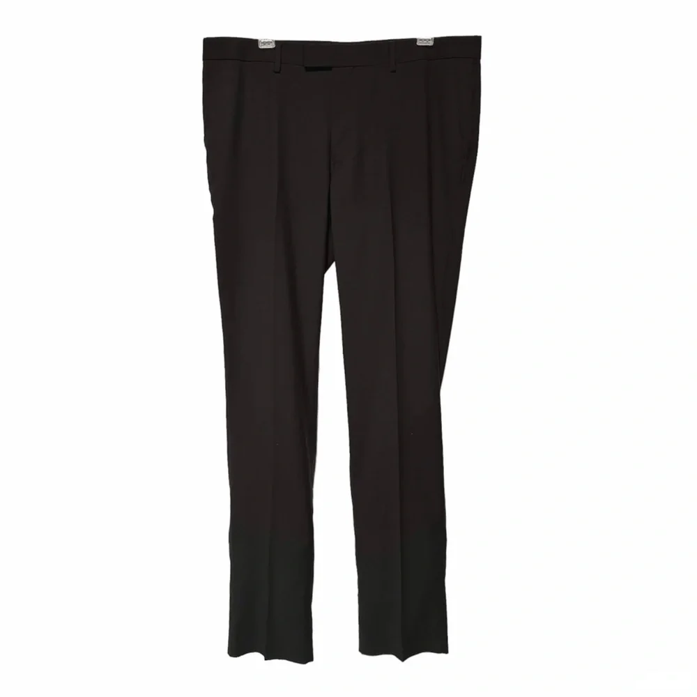 Soul Of London Flat Front Stretch Black Dress Pant